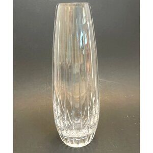 Leaded Crystal Vase Hand Cut Ribbed Bud Flower Classic Elegant Décor Centerpiece